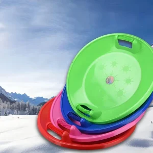 Kids and Adults Outdoor HDPE Plastic Snow Sled Toboggan with Strap for Grass Skiing