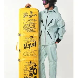 Large Capacity Ski Bag for Men Women with Wheels Dry Wet Separation Quick Drying Adjustable for Snowboard and Shoes