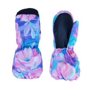 Lavender Waterproof Thermal Windproof Women’s Ski Mittens with Ribbed Cuff for Snowboarding