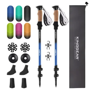 Lightweight 1PC Collapsible 3 Section Cork Adjustable Aluminum Trekking Pole Quick Lock 2.0 For Hiking