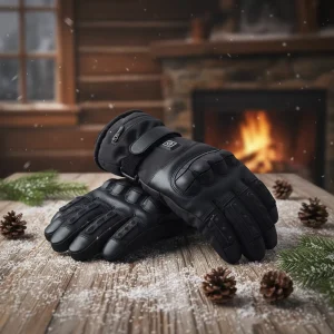 Lithium Battery Heated Gloves for Winter Outdoor Motorcycle Use Anti-Slip Touchscreen Rechargeable Gloves