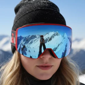 Low Profile Lightweight Cylindrical Ski Goggles UV400 Protection Anti Fog Adjustable