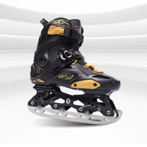 Luo Shen Winter Roller Skates Dual Use Unisex Ice Hockey & Skating Beginner Skates Replaceable Blades Mesh Upper US Size 6 13