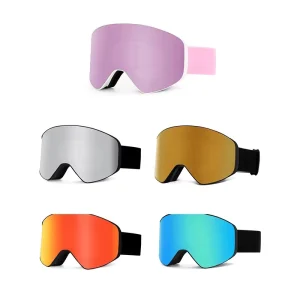 Magnetic Anti-Fog Large Cylindrical PC+TPU Ski Goggles Prescription Glasses Compatible for Skiing
