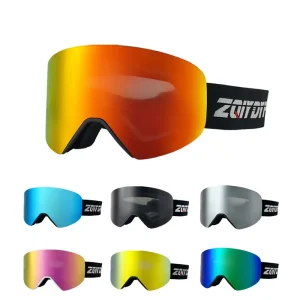 Magnetic-Lens Ski Goggles Anti-Fog Wide-View UV400 Protection for Snowboarding
