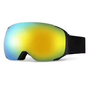 Magnetic Ski Goggles with Double Transparent Mirror Polarized Lenses for Snowboarding