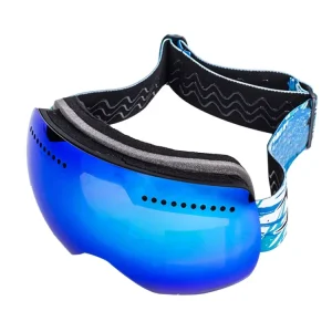 Magnetic TPU Material Adult Large Size Ski Goggles Anti Fog UV400 Protection Custom Adjustable Strap Interchangeable Lens