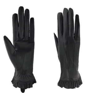 Manufacturer Winter Women’s Sheepskin Leather Touchscreen Gloves for Outdoor Ski Use