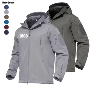 Manufacturing Mens Tactical Softshell Jackets With Hoodie Cargo Fleece Coats Custom Wind Breaker Jacket