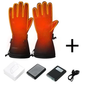 Material Winter Ski Gloves with Waterproof Heating Outdoor Sports and Snowboarding Motorcycle Warm Jacket