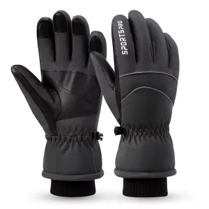 Men Cold Weather Thermal Insulate Touchscreen Plush Lining Cycling Snowboarding Winter Ski Gloves