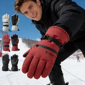 Men Winter Thermal Touchscreen Anti Slip Fleece Lining Waterproof Snowboarding Windproof Ski Gloves
