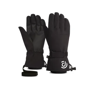 Men Women Winter White Warm Ski Gloves for Cycling Sports Stock Compatible Touchscreen Five Finger Outdoor Rubber Plastic