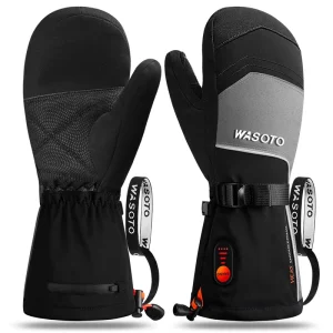 Men and Women’s Rechargeable Ski Gloves with Heated Winter Finger Warming Winter Mitten for Outdoor Ski Sports