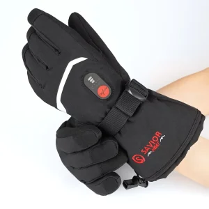 Men’s 7.4V USB Electric Battery-Heated Leather Gloves Rechargeable for Winter