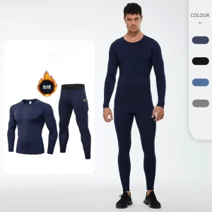 Men’s Custom Logo Winter Fleece Sportswear Set High-Elasticity Jogging Fitness Suit