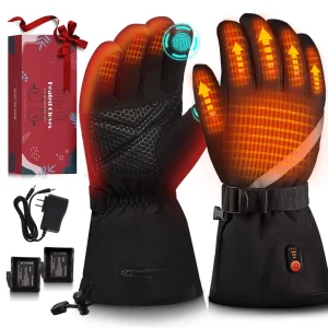 Men’s KS230 Heated Thermal Insulated Non-Slip Pull-On Gloves, Waterproof, Windproof, and UV-Protective Twill