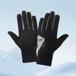 Men’s Lightweight Sports Gloves Waterproof Fleece Touch Screen Anti slip Palm Knit Cuff Elastic Fit Outdoor Factory Direct Sale