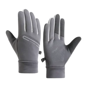 Men’s Lightweight Sports Gloves Waterproof Fleece Touch Screen Anti slip Palm Knit Cuff Elastic Fit Outdoor Factory Direct Sale