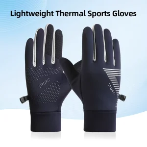 Men’s Lightweight Water-Repellent Fleece Sports Gloves with Touchscreen Anti-Slip Palm and Knit Cuff Factory Direct