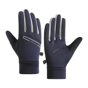 Men’s Lightweight Waterproof Fleece Sports Gloves with Touchscreen Anti-Slip Palm and Elastic Knit Cuff Factory Direct