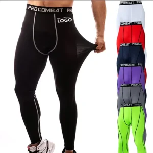 Men’s Polyester Compression Sports Tights Quick-Dry Base Layer Running Leggings