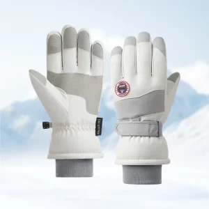 Men’s Ski Gloves Water Repellent Windproof Thick Fleece Lined Touchscreen PU Anti Slip for Cycling Sports Factory Direct