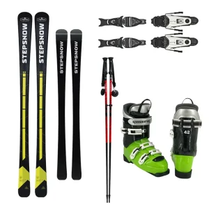 Men’s Skiing Set with Ski Poles Boots and Bindings Factory Direct Sales