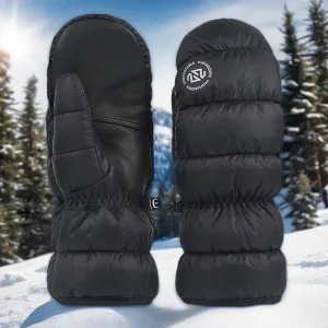 Men’s Warm Snowboard Mittens Winter Down-Filled Cold-Weather Gloves