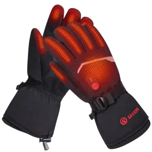 Mens Waterproof Winter Warming Skiing Snowboard Heated Gloves Battery Electrical Heated Ski Gloves