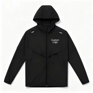 Men’s Windbreaker Jacket Breathable Quick-Dry Hooded Lightweight for Jogging