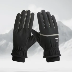 Men’s Winter Cycling Gloves Thick Crystal Fleece Waterproof Touch Screen Anti slip Warm Knit Cuff for Autumn Winter Factory