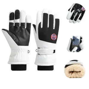 Men’s Winter Ski Gloves for Snowboarding Cycling Cold Weather Thermal Insulated with Plush Lining Touchscreen Made of Polyester
