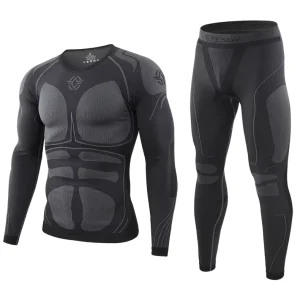 Men’s Winter Sports Thermal Underwear Seamless Polyester Nylon Outdoor Warm Windproof Wear Resistant Training Gear Apparel