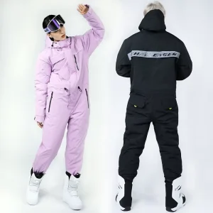 Men’s Women’s Ski Clothing Waterproof Windproof Outdoor Suit Thickened Warm All In One for Winter Sports for Cycling Fishing