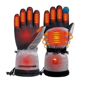 Men’s Women’s Smart Temperature Control Ski Gloves Touch Screen Heating Cross Border Winter Warm Cold Proof for Snowboarding