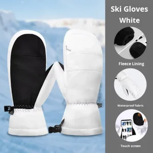 Men’s Women’s Winter Ski Gloves Fleece Lined Waterproof Five Finger Outdoor Touchscreen Compatibility Customizable Ski Mittens