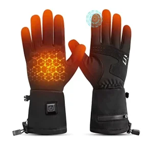 Men’s and Women’s Full Finger Heated Ski Gloves with Temperature Regulation for Winter Snow