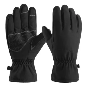 Men’s and Women’s Full-Finger Velvet Ski Gloves Windproof Thermal Touchscreen Cycling and Snowboarding Gloves