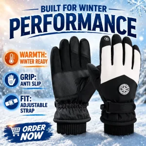 Men’s and Women’s Waterproof Rechargeable Heated Gloves with Touchscreen for Motorcycle, Snowboarding, and Snowmobiling
