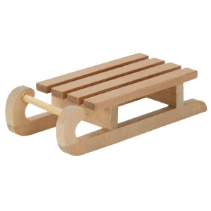 Miniature Wooden Model Snow Sled for Dollhouse