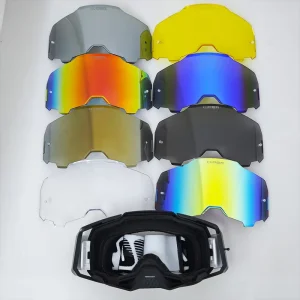 Motorcycle Chopper Replacement Acrylic Lenses Anti-UV400 Red Transparent for Cycling Skiing Outdoor Sports