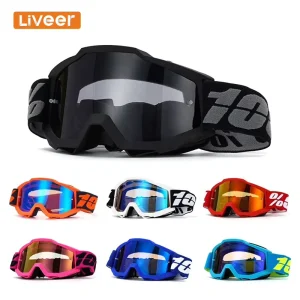 Motorcycle Cycling Ski Dirt Bike ATV Motocross Goggles Anti-Fog UV400 Clear