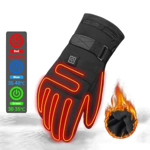 Motorcycle Gloves Waterproof Heated Guantes Moto Touch Screen Battery Powered Motorbike Racing Riding Gloves Winter