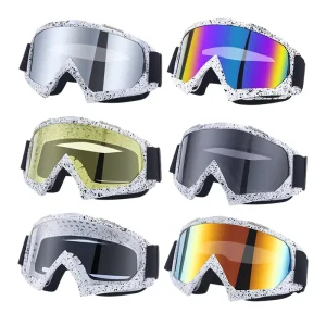 Motorcycle Goggles Dirt Bike ATV Motocross Cycling Riding Racing Ski Half Face Lightweight Safety Glasses Men Women Wide Vision