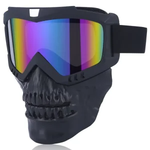Motorcycle Helmet Goggles TPU Frame PC Lenses Windproof Dustproof Full Face Skull Design for ATV Motocross Skiing Cycling