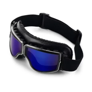 Motorcycle Ski Goggles with Mirrored Polycarbonate Lenses TPU Frame Padding and Adjustable Strap