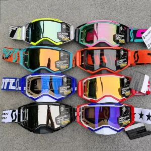 Motorcycle and Ski Goggles TPU Material Anti-Glare Anti-Fog Windproof Dustproof Model GG002 with Packaging