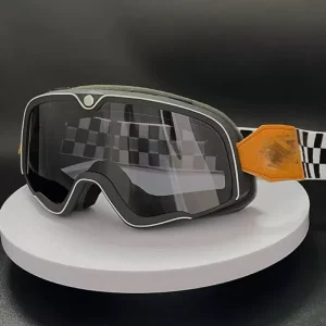 Motorcycle and Ski Goggles with Windproof PC Full-Rim Vintage Design