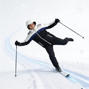 New Arrival Men’s Soft Shell Waterproof Ski Jacket Set Windproof Insulated Stand Collar Zipper Closure for Winter Sports